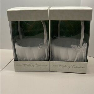 C.R. Gibson White Wedding Flower Girl Basket. NEW